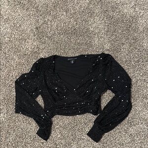 Black Sequin Women's Top